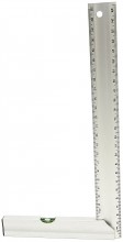 HBM Aluminium Blokhaak 250 mm med vaterpas, vinkellære, cm/mm