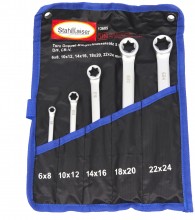 Stahlkaiser 5-delt Torx ringskruenøglesæt med opbevaringskasse, 0,6 kg.