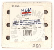 HBM 12-delt sæt slibepapir til planslibemaskine og håndpalmslibemaskine 240 watt, egnet til træ og blødt træ. HBM 12-delt sæt slibepapir til planslibemaskine og håndpalmslibemaskine 240 watt, egnet til træ og blødt træ.