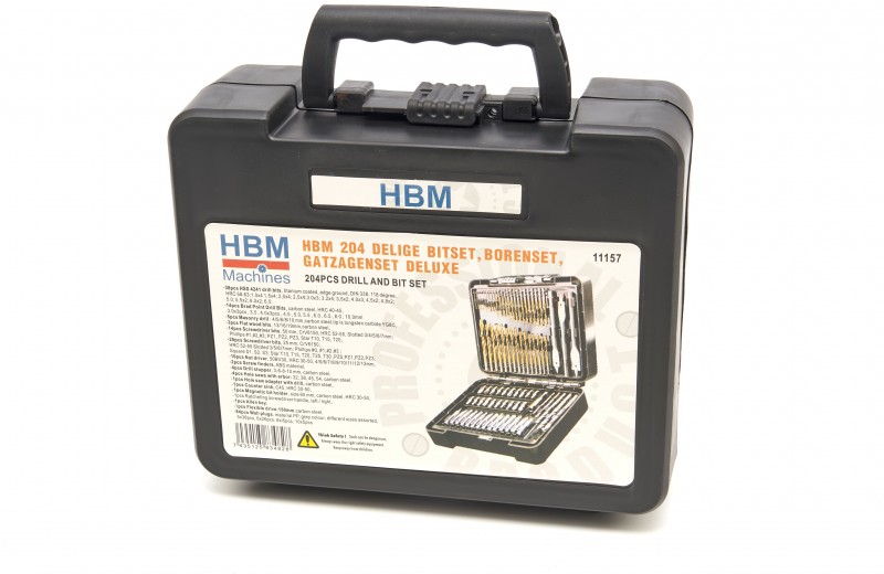HBM 204-delige Bitset, Borenset en Gatzagenset Deluxe voor Metaal en Hout HBM 204-delige Bitset, Borenset en Gatzagenset Deluxe voor Metaal en Hout