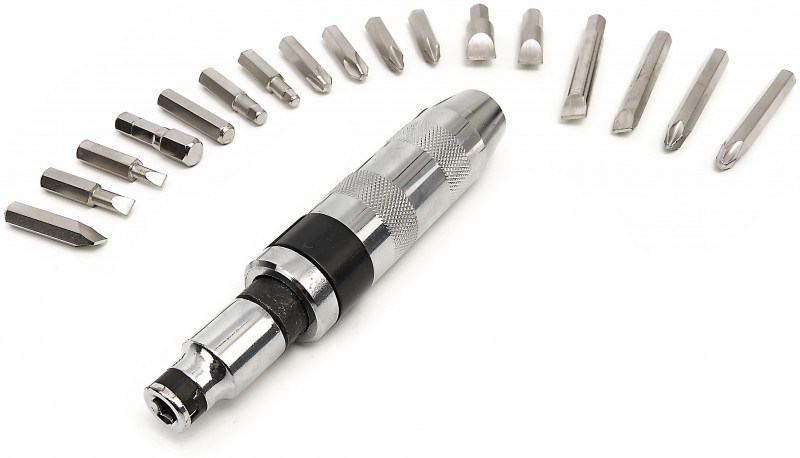 HBM 18-delige slagschroevendraaier set 1/2 inch Sleufkop, Hex, Philips