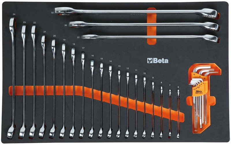 Beta gevulde gereedschapswagen 2400S O7/E-M - 309-delig, 7 laden, slot, 4 zwenkwielen, 800 kg, oranje Beta gevulde gereedschapswagen 2400S O7/E-M - 309-delig, 7 laden, slot, 4 zwenkwielen, 800 kg, oranje