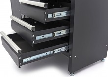 HBM arbejdsbænk 171 cm sort, massivt træarbejdsbord, 6 skuffer, 2 døre, stål, max. belastning 600 kg.