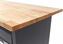 HBM arbejdsbænk 171 cm sort, massivt træarbejdsbord, 6 skuffer, 2 døre, stål, max. belastning 600 kg.
