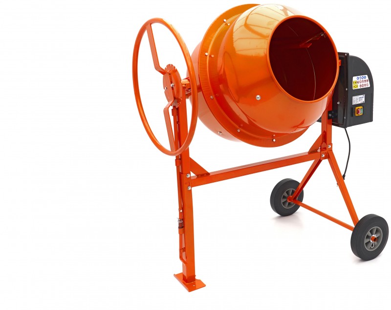 HBM 200 Liter Mobil Betonblander/Betonmixer 800 W 230 V Stål.