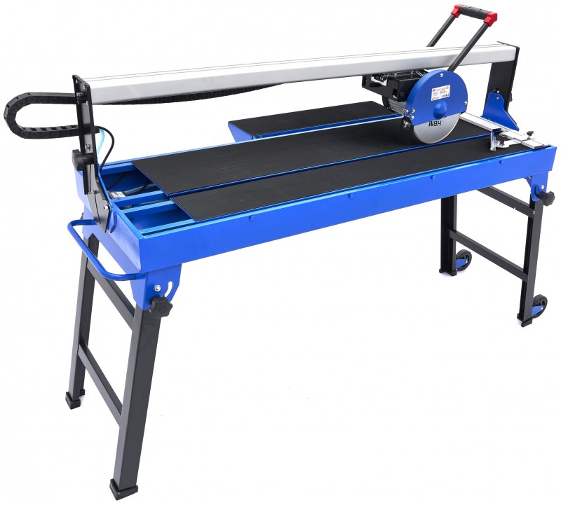 HBM Professionel Fliseskæremaskine 1200 mm - Fliseskærer 1200W, 230V, Snitlængde 1.200 mm, Geringsvinkel 45°.