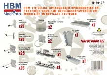 HBM 110-delige ophanghaken, opbergrekken en bakkenset voor gereedschapswanden en modulaire werkplaats systemen, 38 mm
