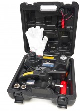 HBM elektrische 12V autokrik 1,5 ton met LED-verlichting en slagmoersleutel, verrijdbaar, 340 Nm