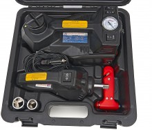 HBM elektrische 12V autokrik 1,5 ton met LED-verlichting en slagmoersleutel, verrijdbaar, 340 Nm