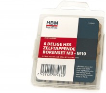 HBM 6-delige HSS Zelftappende Borenset M3 tot M10 voor Metaal
