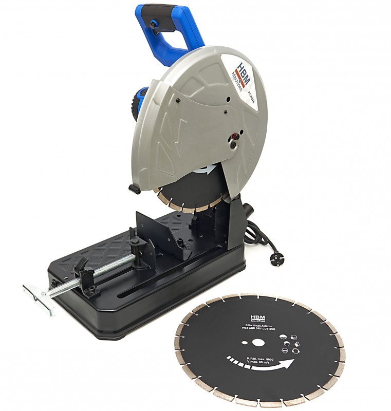 HBM 350 mm stensavemaskine 2300W med 2 diamant-savklinger