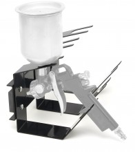 HBM magnetische verfspuithouder voor 3 spuitpistolen, model 2, staal met poedercoating, 310 x 220 x 160 mm, zwart