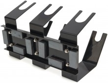HBM magnetische verfspuithouder voor 3 spuitpistolen, model 2, staal met poedercoating, 310 x 220 x 160 mm, zwart