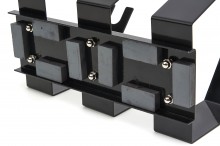 HBM magnetische verfspuithouder voor 3 spuitpistolen, model 2, staal met poedercoating, 310 x 220 x 160 mm, zwart