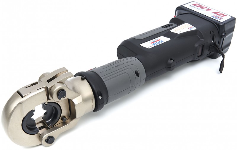 HBM hydraulische kabelkrimptang set 16-300 mm² 60 kN op accu, 18 V, 4 Ah, incl. opbergkoffer HBM hydraulische kabelkrimptang set 16-300 mm² 60 kN op accu, 18 V, 4 Ah, incl. opbergkoffer