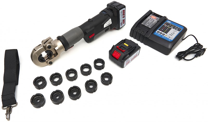 HBM hydraulische kabelkrimptang set 16-300 mm² 60 kN op accu, 18 V, 4 Ah, incl. opbergkoffer HBM hydraulische kabelkrimptang set 16-300 mm² 60 kN op accu, 18 V, 4 Ah, incl. opbergkoffer