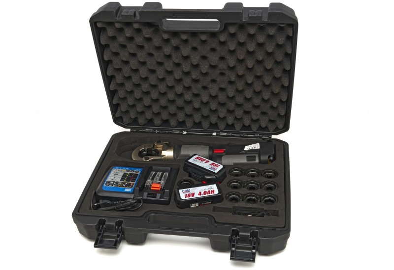 HBM hydraulische kabelkrimptang set 16-300 mm² 60 kN op accu, 18 V, 4 Ah, incl. opbergkoffer HBM hydraulische kabelkrimptang set 16-300 mm² 60 kN op accu, 18 V, 4 Ah, incl. opbergkoffer