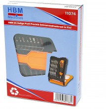HBM Præcisions-skruetrækkersæt 34-delt - Sporskrue, Hex, Pentalobe, Philips, Torx, Skrueudtrækker, Spanner, Spline, Triwing