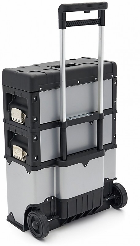 HBM 3-delige modulaire verrijdbare gereedschapskistenset, 75 kg, 50x72x23 cm, uitneembare sorteerbak HBM 3-delige modulaire verrijdbare gereedschapskistenset, 75 kg, 50x72x23 cm, uitneembare sorteerbak