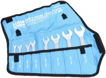 HBM 8-delige extra platte steeksleutelset 5,5-27 mm Chromevanadium