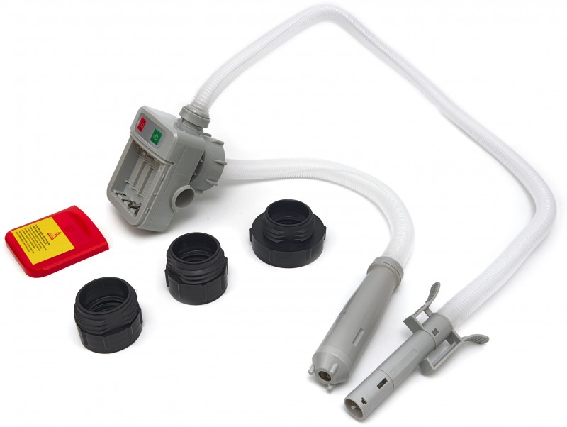 HBM Professionele olie-, benzine- en vloeistofpomp op batterijen inclusief slangen, 3 adapters, 10 l/min