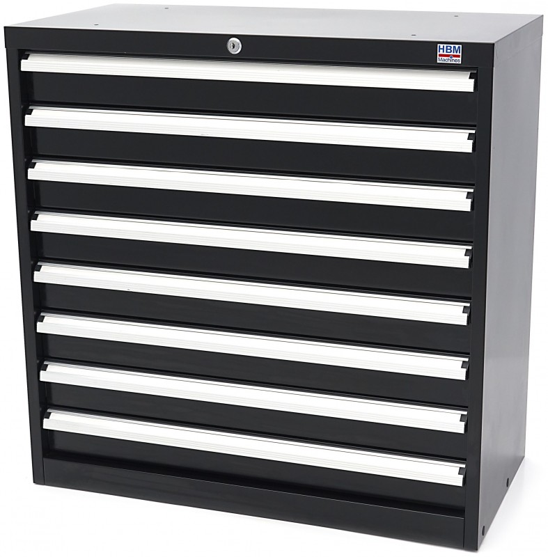 HBM Profi Gereedschapskast 8 Laden 90 x 45 x 90 cm Zwart