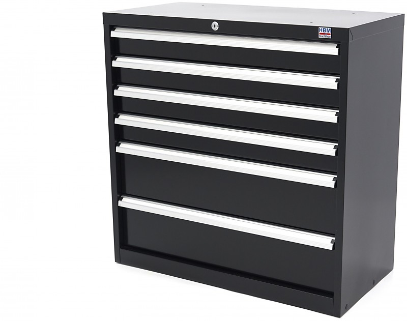 HBM Profi gereedschapskast met 6 laden 90 x 45 x 90 cm zwart