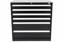 HBM Profi gereedschapskast met 6 laden 90 x 45 x 90 cm zwart