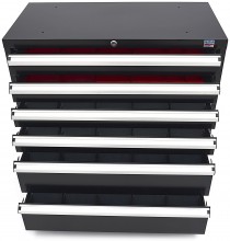 HBM Profi gereedschapskast met 6 laden 90 x 45 x 90 cm zwart