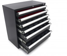 HBM Profi gereedschapskast met 6 laden 90 x 45 x 90 cm zwart