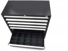 HBM Profi gereedschapskast met 6 laden 90 x 45 x 90 cm zwart
