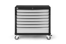 HBM brede professionele gereedschapswagen 7 laden met slot, 4 wielen, 90x45x90 cm, 400 kg draagvermogen