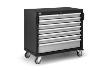 HBM brede professionele gereedschapswagen 7 laden met slot, 4 wielen, 90x45x90 cm, 400 kg draagvermogen