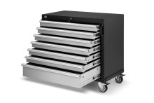HBM brede professionele gereedschapswagen 7 laden met slot, 4 wielen, 90x45x90 cm, 400 kg draagvermogen