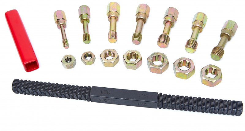 HBM 15-delige Schroefdraad Reparatie Tap- en Snijset met Draadvijl, Staal