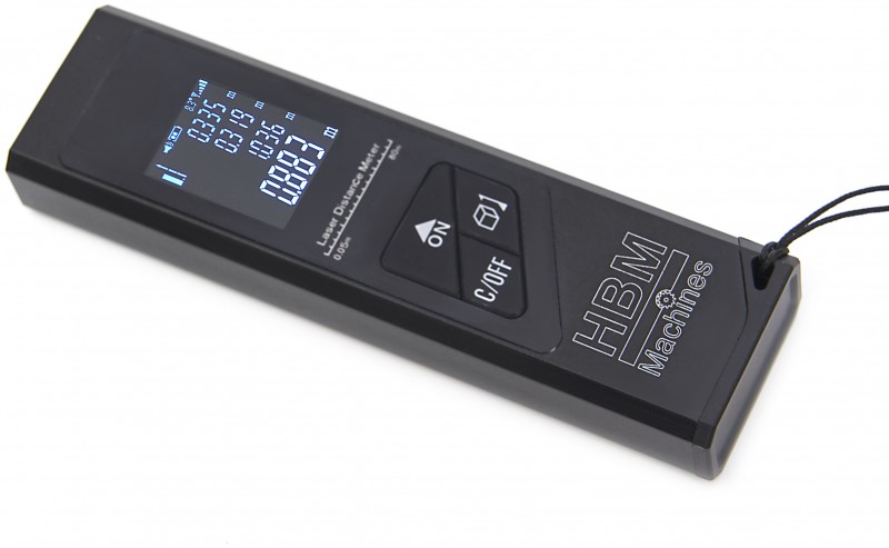 HBM 2-in-1 professionele 40 meter laser afstandsmeter met hoekmeetfunctie, cm/mm en graden



