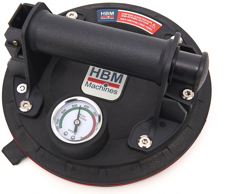 HBM tegelzuignap 200 mm met vacuümpomp, hijscapaciteit 110 kg, horizontaal draagvermogen 150 kg