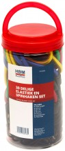 HBM 30-delige elastiek- en spinhakenset