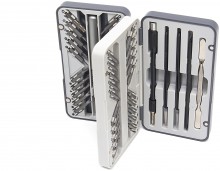 HBM 66-delige precisie schroevendraaierset met bitset, flexibel verlengstuk, 2 pincetten en 2 universele spatels