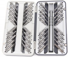 HBM 66-delige precisie schroevendraaierset met bitset, flexibel verlengstuk, 2 pincetten en 2 universele spatels