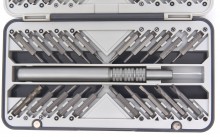 HBM 66-delige precisie schroevendraaierset met bitset, flexibel verlengstuk, 2 pincetten en 2 universele spatels