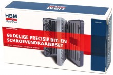 HBM 66-delige precisie schroevendraaierset met bitset, flexibel verlengstuk, 2 pincetten en 2 universele spatels