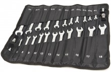HBM 23-delige professionele ringsleutel-, steeksleutel- en ratelsleutelset metrisch en inch met 4 adapters