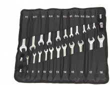HBM 23-delige professionele ringsleutel-, steeksleutel- en ratelsleutelset metrisch en inch met 4 adapters