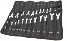 HBM 23-delige professionele ringsleutel-, steeksleutel- en ratelsleutelset metrisch en inch met 4 adapters