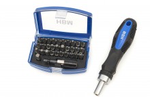 HBM gereedschapskoffer met EVA inlay, 154-delig, gevulde gereedschapsset, chromevanadium, aluminium koffer
