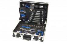 HBM 82-delige professionele gereedschapskoffer met EVA inlay, chromevanadium, aluminium koffer, gevuld