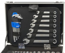 HBM 82-delige professionele gereedschapskoffer met EVA inlay, chromevanadium, aluminium koffer, gevuld