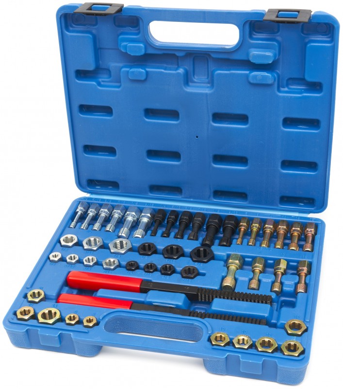 HBM Schroefdraad Reparatieset, Tap- en Snijset 48-delig inclusief Opbergkoffer