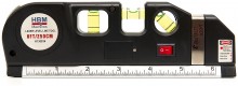 HBM waterpas met multifunctionele rode laser en geïntegreerde rolmaat 250 cm, cm/inch/mm